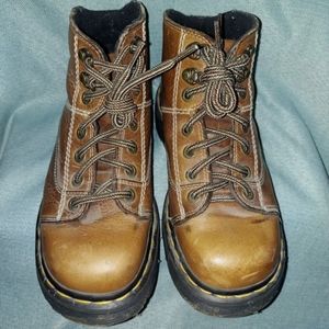 Dr Doc Martens 8A07 Brown Leather Ankle Lace Up Boots